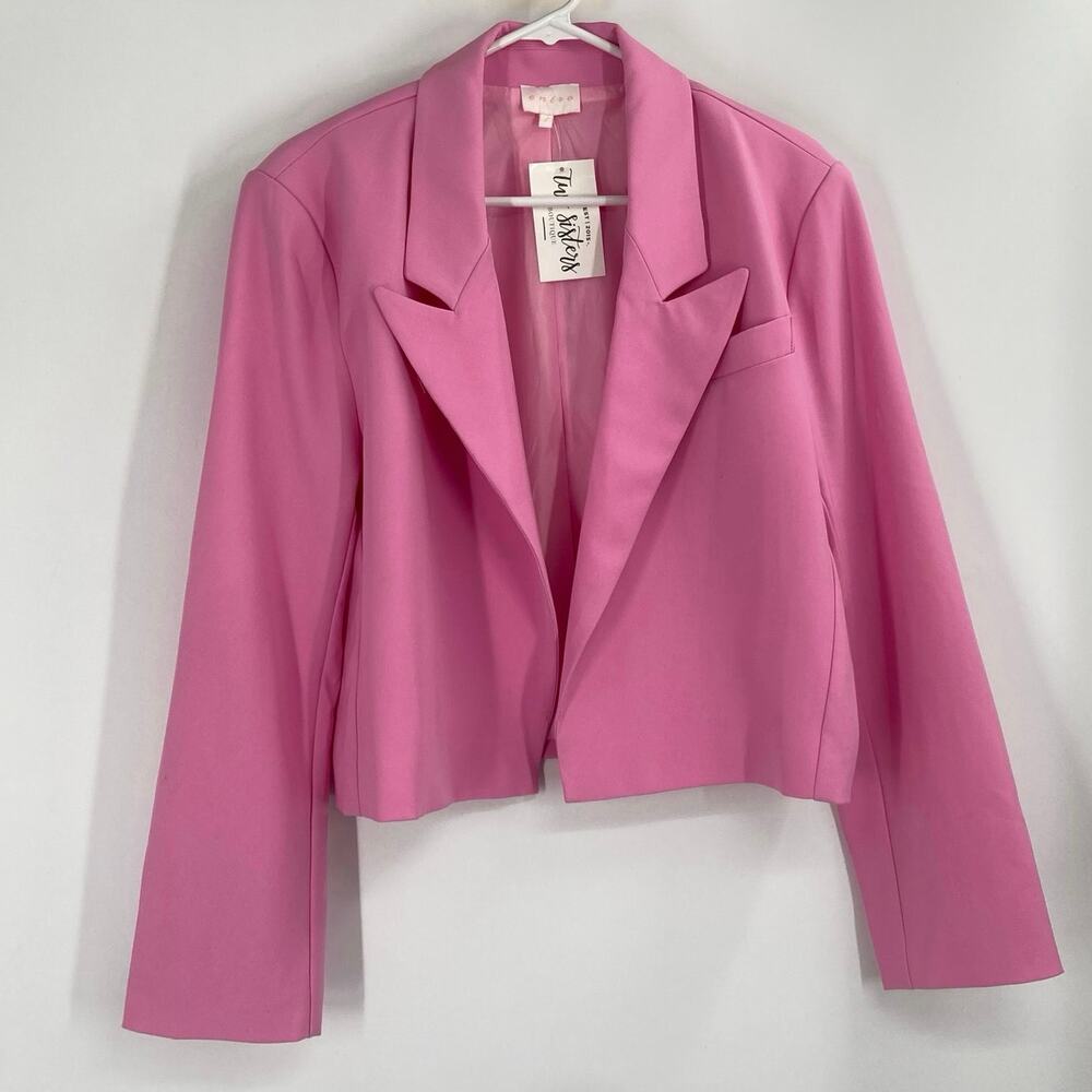 Entro the Barbie Blazer Pink Button Up Women’s Large NEW READ